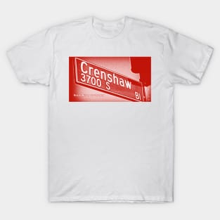 Crenshaw Boulevard (Red), Los Angeles, California by Mistah Wilson T-Shirt